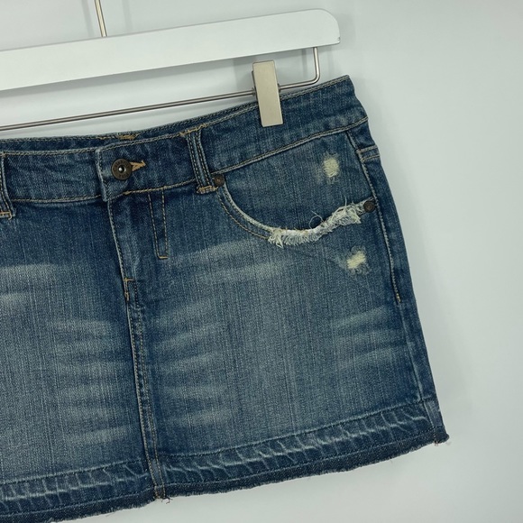 Vintage Y2K Mini Skirt Denim SZ 7 - Picture 4 of 6